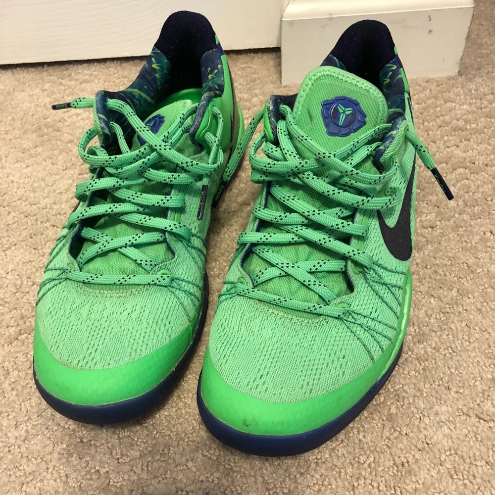 Kobe green and blue sneakers